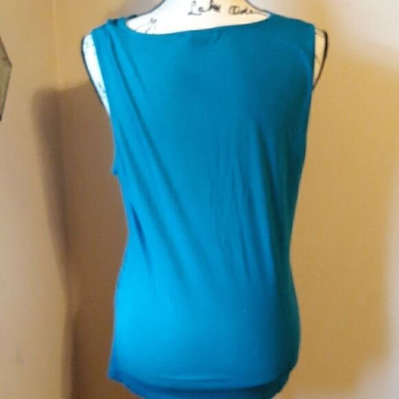 CABLE & GAUGE BLUE KNOTTED SLEEVELESS TOP XL - Picture 3 of 3